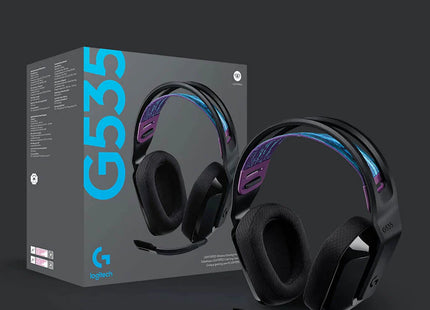 Auricular Logitech G535 perfil lateral izquierdo diseño ergonómico 236g
