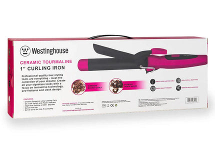 Rizador de Cabello Westinghouse WH1124 | Cerámica Turmalina | 110V | Calentamiento Rápido | Cabello Suave y Brillante