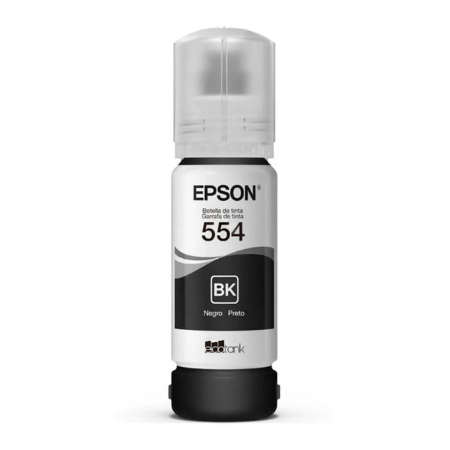 Botella tinta negra pigmentada Epson T554120-AL para impresora L8180 vista frontal