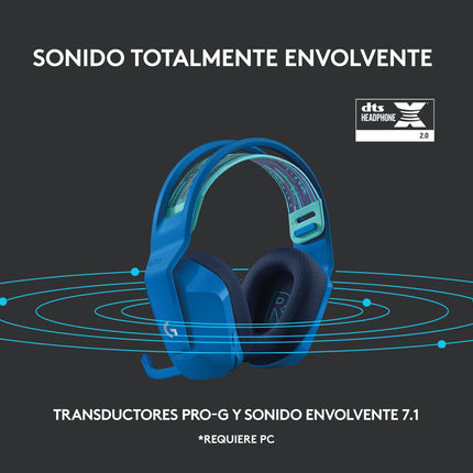 Headset Logitech Gaming G733 | Inalámbrico LIGHTSPEED | Sonido 7.1 | RGB