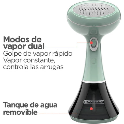 Vaporizador Vertical Black+Decker HGS250‑LA | 1400 W | 200 ml | Cable 3 m | Placa Metálica Acondicionadora