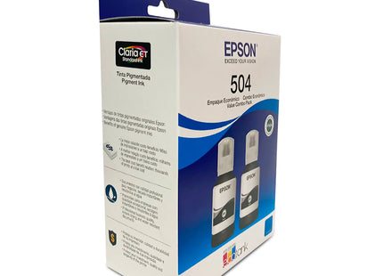 Epson T504 T504120-2P Pack de 2 Botellas de Tinta Negra de 127 ml para EcoTank