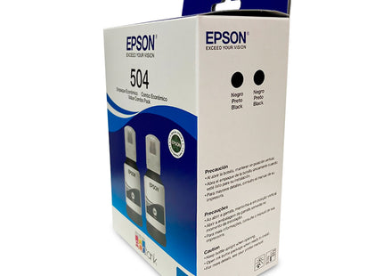Epson T504 T504120-2P Pack de 2 Botellas de Tinta Negra de 127 ml para EcoTank