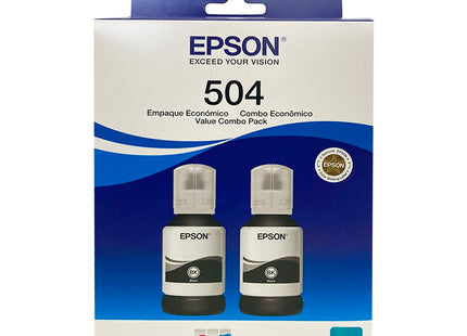 Epson T504 T504120-2P Pack de 2 Botellas de Tinta Negra de 127 ml para EcoTank