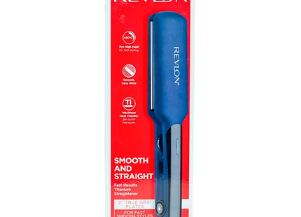 Alisadora de Titanio 2” Revlon Azul | Para un alisado profesional rápido y duradero