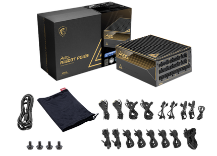 Fuente de Poder MSI MEG AI1600T PCIE5 | 1600W | 80 Plus Titanium | Modular | ATX 3.1