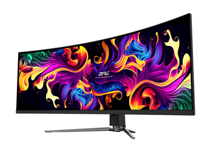 Monitor gaming MSI MPG 491CQP vista lateral derecha mostrando el grosor del panel