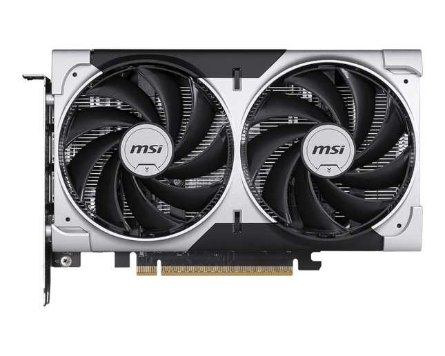 MSI GeForce RTX 5050 Ventus 2X OC vista frontal con doble ventilador