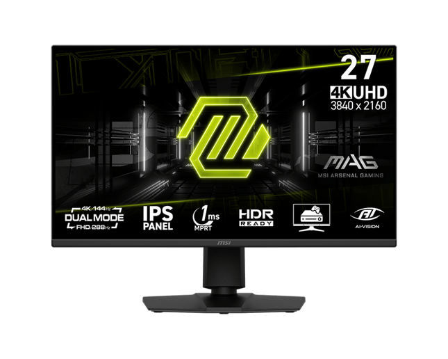 Monitor Gaming MSI MAG 275UPD E14 27 pulgadas 4K vista frontal completa