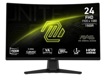 Monitor Gaming MSI MAG 242C | 23.6” Curvo | FHD 1920 x 1080 | 180Hz | Anti-Glare | HDMI y DisplayPort