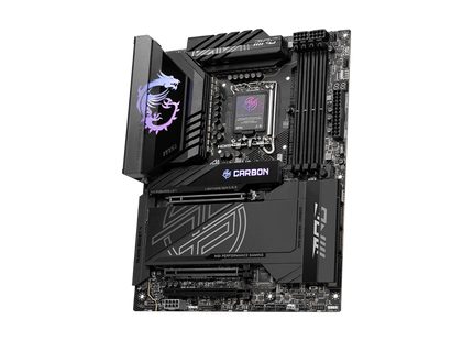 Socket LGA 1851 y slots DDR5 de la motherboard MSI MPG Z890 Carbon WiFi