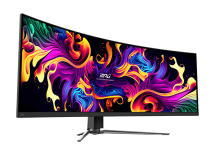 Monitor MSI MPG 491CQP vista posterior con puertos de conexión y ventilación