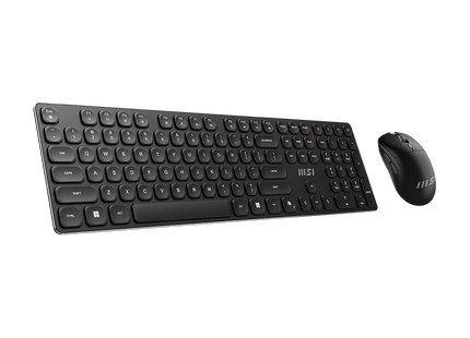 Teclado MSI FORGE K210 W layout español con teclas blancas vista superior detallada