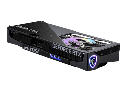 Tarjeta gráfica MSI RTX 5060 vista trasera con backplate reforzado