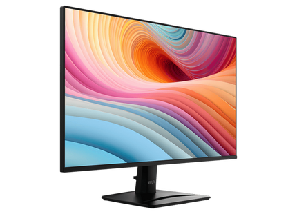 Monitor MSI PRO MP275 E2 perfil lateral mostrando conectores y diseño delgado