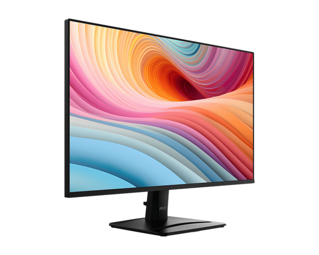 Monitor MSI PRO MP275 E2 perfil lateral mostrando conectores y diseño delgado