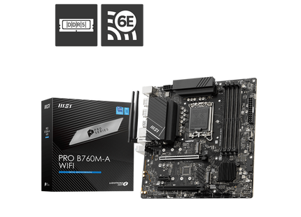 Tarjeta Madre MSI PRO B760M-A WiFi DDR5 | LGA 1700 | Micro ATX | Soporte Intel Core