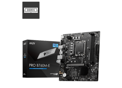 MSI PRO B760M-E DDR5 detalle de slots PCIe y conectores SATA