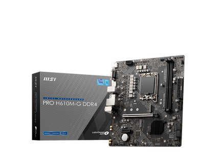 Vista posterior de tarjeta madre MSI H610M-G con panel de conectores I/O
