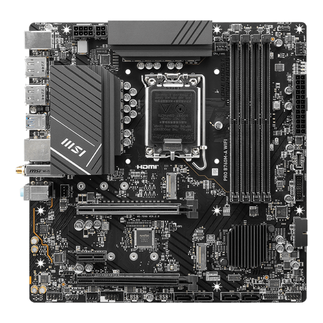 Tarjeta Madre MSI PRO B760M-A WiFi DDR5 | LGA 1700 | Micro ATX | Soporte Intel Core