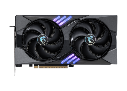 Tarjeta de video MSI GeForce RTX 5060 Ti Gaming OC vista frontal con ventiladores duales