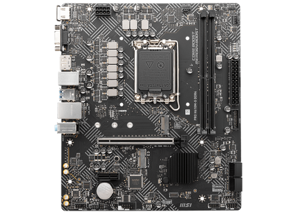 Tarjeta madre MSI PRO H610M-G vista frontal con socket LGA 1700 y ranuras DDR4
