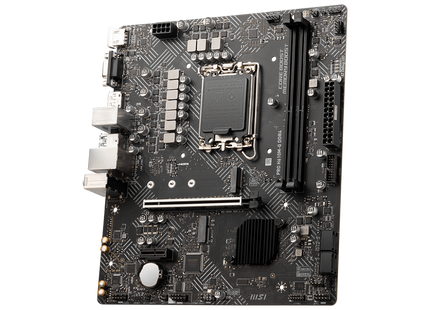 Detalle del socket LGA 1700 y ranuras de memoria DDR4 en MSI PRO H610M-G