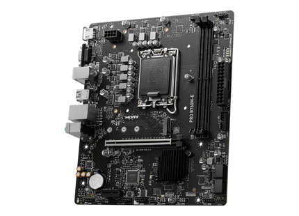 MSI PRO B760M-E DDR5 Micro ATX mostrando slots de memoria y conectores