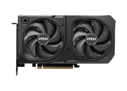 MSI GeForce RTX 5060 Ti Shadow 2X OC Plus vista frontal con ventiladores