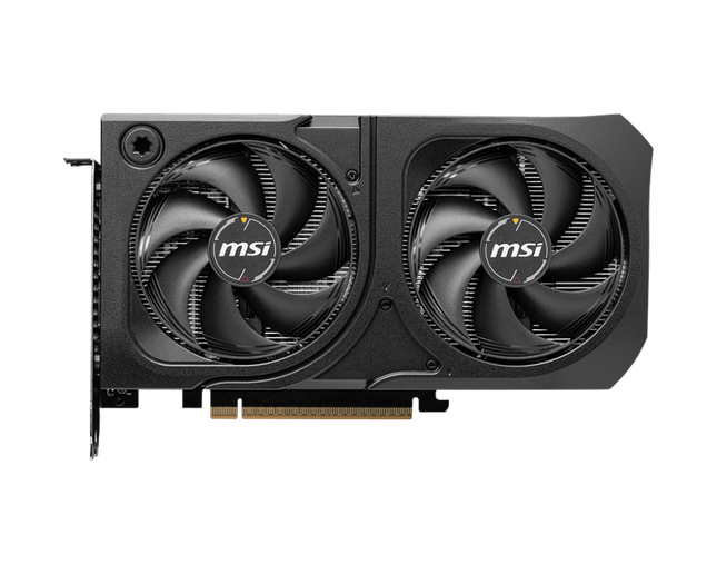 MSI GeForce RTX 5060 Ti Shadow 2X OC Plus vista frontal con ventiladores