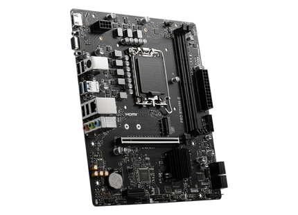 Tarjeta Madre MSI B760M-E vista posterior con panel de conectividad