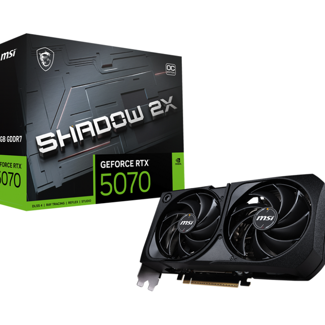 Tarjeta de Video MSI GeForce RTX 5070 Shadow 2X OC | 12GB | GDDR7 | Boost 2557 MHz | PCIe