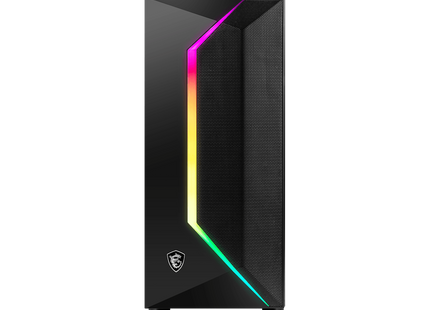 Case MSI MAG Vampiric 100R completo con iluminación ARGB encendida