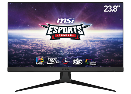Monitor MSI G2412V 24 pulgadas vista frontal con pantalla encendida Full HD