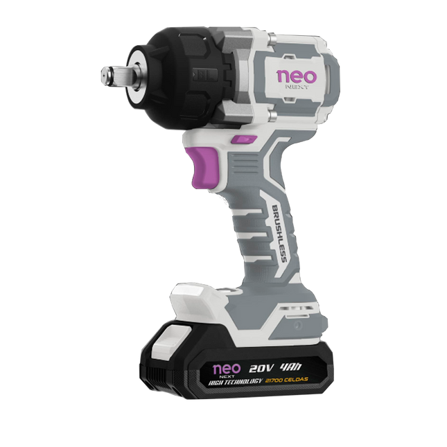 Neo Llave Impacto 20V 4Ah 1100N·m, LI121000/20k2-4