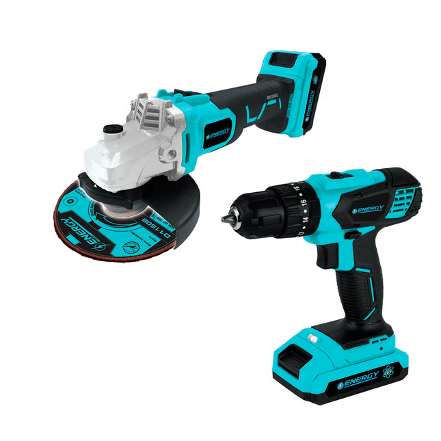 ENERGY Kit taladro y esmeril recargable 20V PA20C1