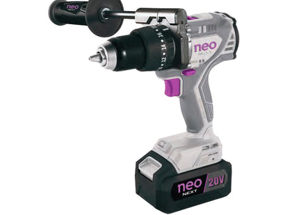 NEO Taladro Percutor Atornillador 13mm 20V TP 1213-140/20 C1 vista frontal