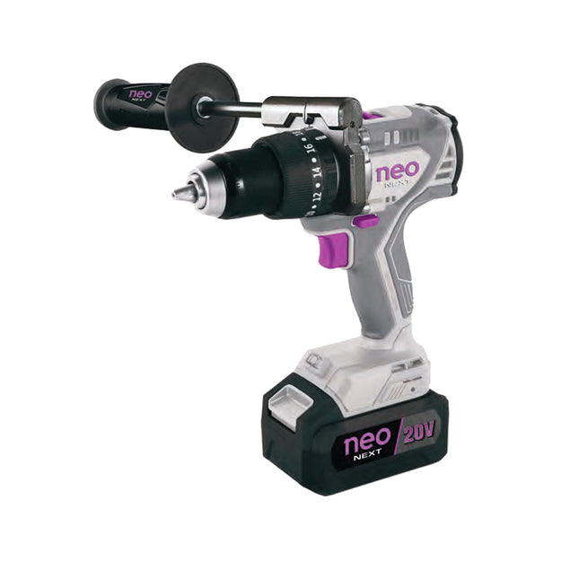 NEO Taladro Percutor Atornillador 13mm 20V TP 1213-140/20 C1 vista frontal