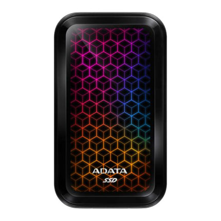 Disco Duro Externo Sólido ADATA SE770G | 1TB | USB 3.2 Gen2 | RGB | Lectura 1000 MB/s | Escritura 800 MB/s | ASE770G-1TU32G2-CBK
