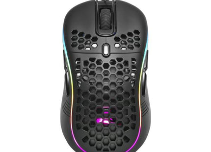 Mouse Gaming Sharkoon Light² S conectado por USB en setup gaming completo