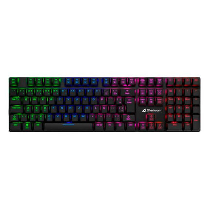 Teclado Gaming Sharkoon PureWriter | Mecánico | Switch Azul | Iluminación RGB | USB Alámbrico | Inglés
