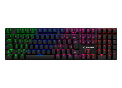 Teclado Gaming Sharkoon PureWriter | Mecánico | Switch Azul | Iluminación RGB | USB Alámbrico | Inglés
