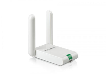 Adaptador USB inalámbrico TP-Link MW300UH 300Mbps vista frontal con antena