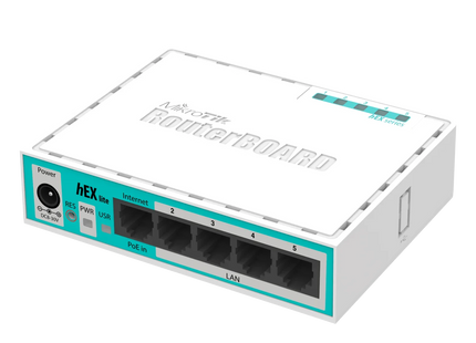 MikroTik Router hEX lite 5 Puertos Fast Ethernet, RB750r2