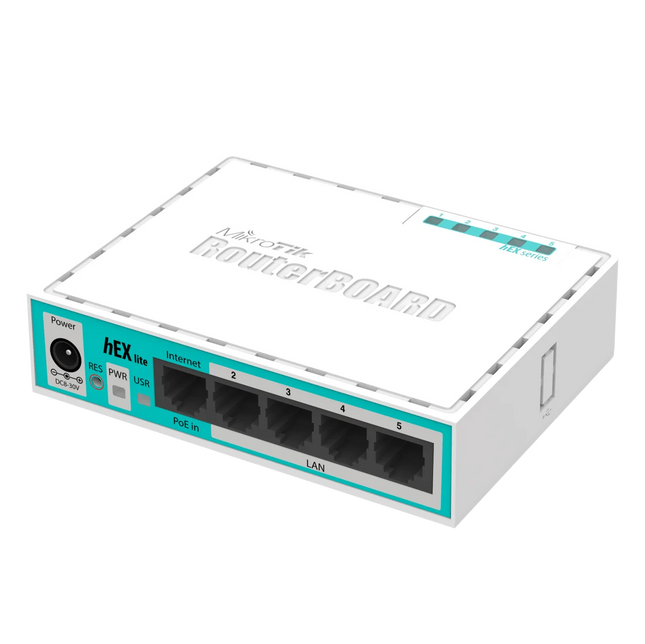 MikroTik Router hEX lite 5 Puertos Fast Ethernet, RB750r2