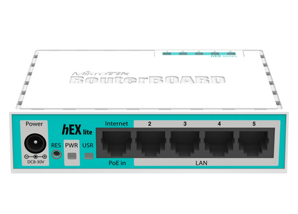 MikroTik Router hEX lite 5 Puertos Fast Ethernet, RB750r2