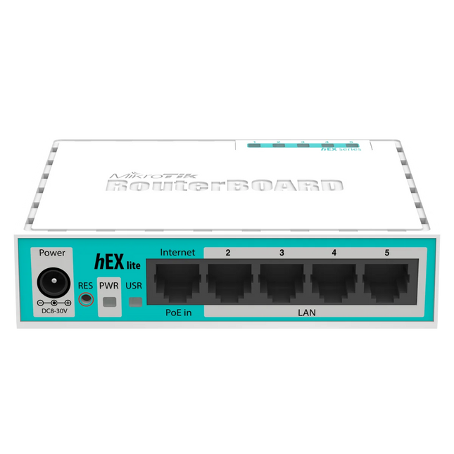 MikroTik Router hEX lite 5 Puertos Fast Ethernet, RB750r2