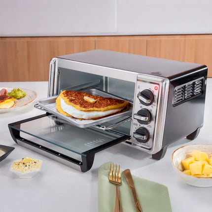 Horno Tostador Black+Decker TO4130‑0SDLA | 30 L / 4 Rebanadas | 1150 W | 5 Funciones | Convección Natural Eventoast™ | Inox