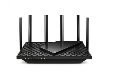 Router TP-Link Archer AX73 WiFi 6 vista frontal con antenas desplegadas