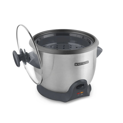 Olla Arrocera Black+Decker RC620SS | 20 Tazas Cocidas (10 Crudas) | 700 W | Acero Inoxidable | Mantener Caliente